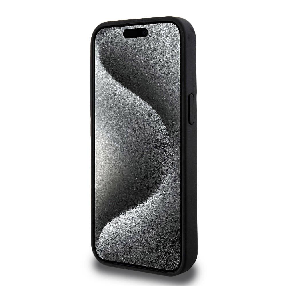 Apple iPhone 15 Pro Max Kılıf Lacoste Orjinal Lisanslı M-safe Şarj Özellikli PU Deri Görünümlü Kartlıklı Karışık Monogram Desenli Kapak