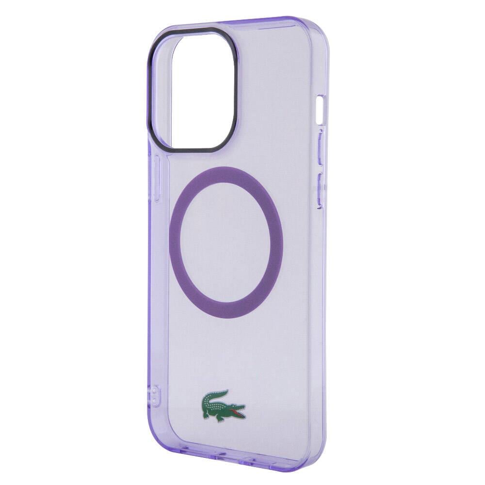 Apple iPhone 15 Pro Max Kılıf Lacoste Orjinal Lisanslı M-safe Şarj Özellikli İkonik Timsah Logolu Hard Parme Kapak