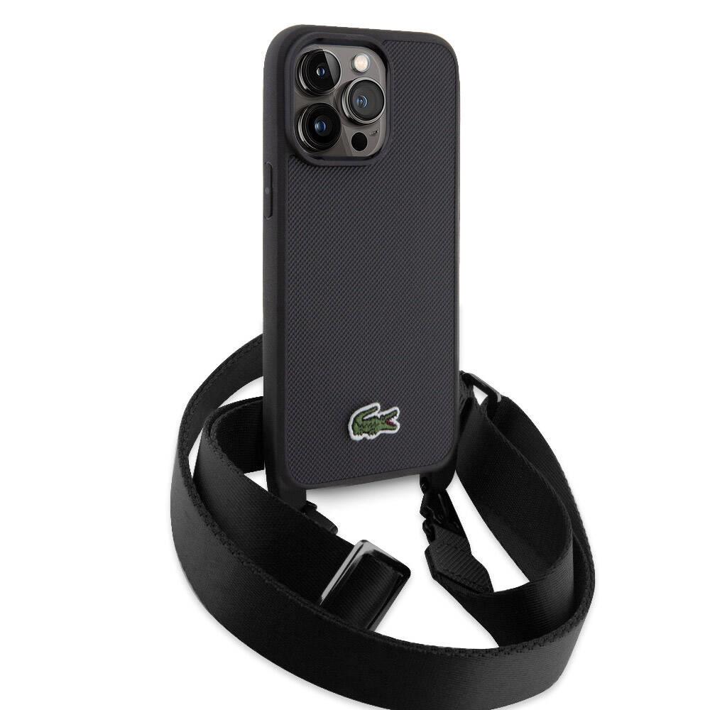 Apple iPhone 15 Pro Max Kılıf Lacoste Orjinal Lisanslı M-safe Şarj Özellikli Transparan Timsah Logo Baskılı Kapak