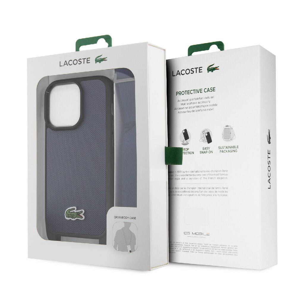 Apple iPhone 15 Pro Max Kılıf Lacoste Orjinal Lisanslı M-safe Şarj Özellikli Transparan Timsah Logo Baskılı Kapak