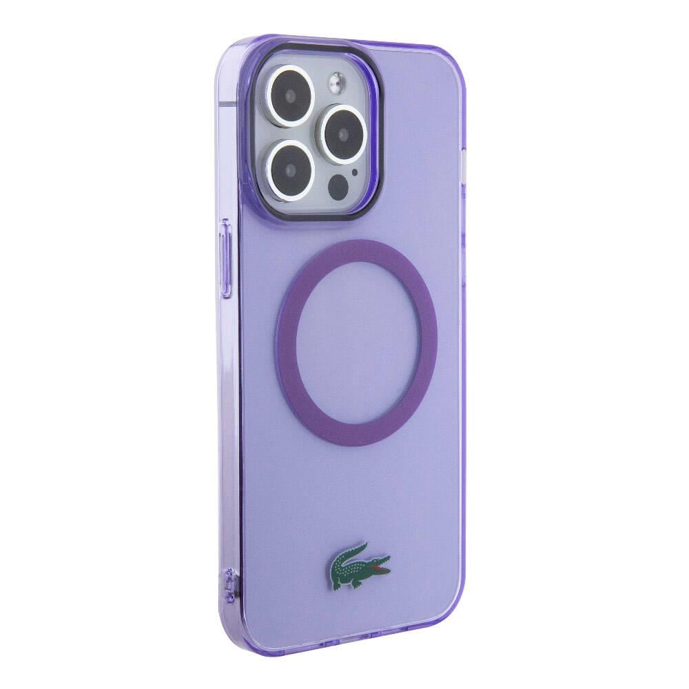 Apple iPhone 15 Pro Max Kılıf Lacoste Orjinal Lisanslı M-safe Şarj Özellikli İkonik Timsah Logolu Hard Parme Kapak