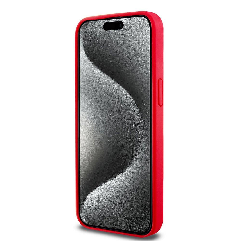 Apple iPhone 15 Pro Max Kılıf Lacoste Orjinal Lisanslı PU Pike Desenli Arka Yüzey Askılı İkonik Timsah Dokuma Logolu Kapak