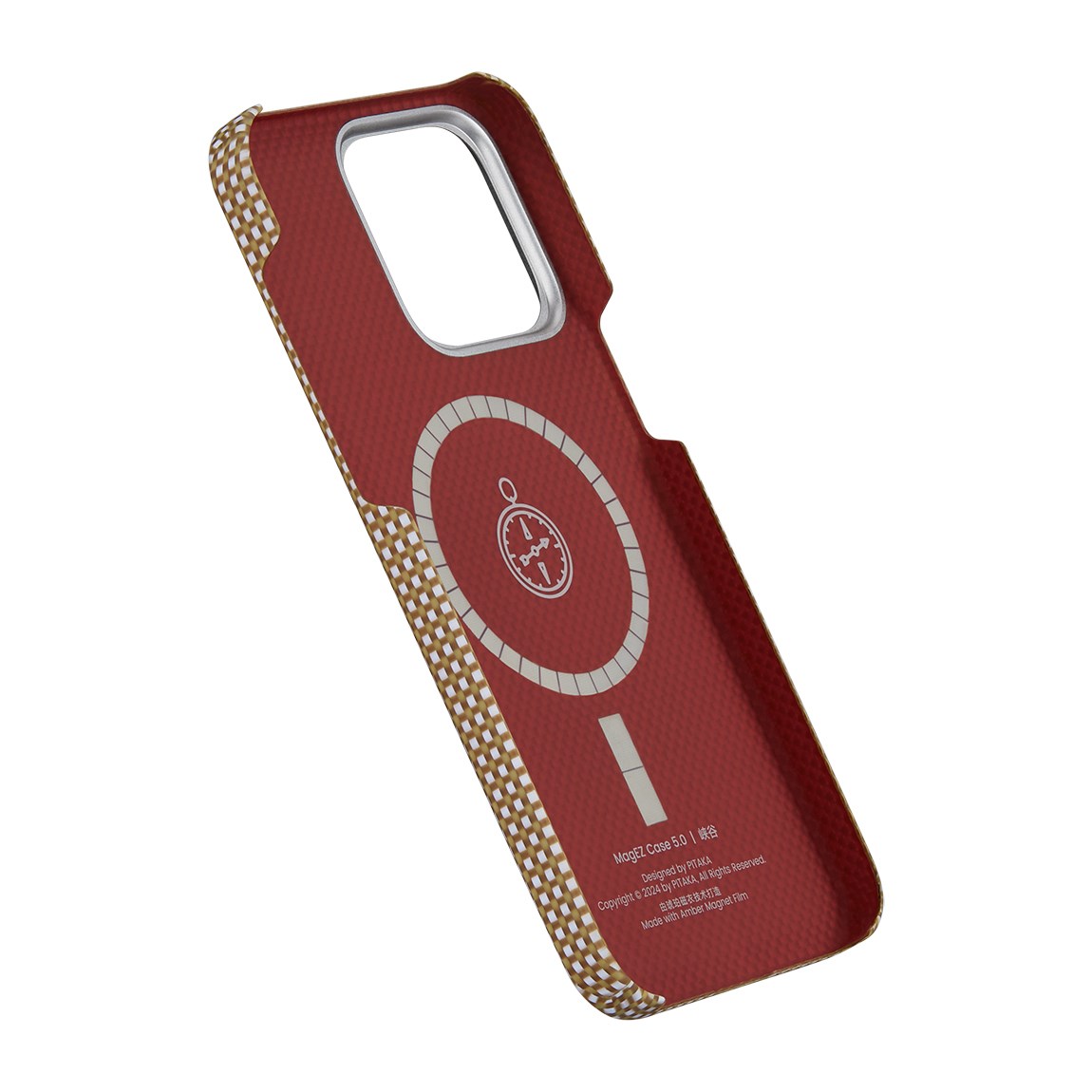 Apple iPhone 15 Pro Max Kılıf M-safe Şarj Özellikli Awa Tasarımlı 1500D Aramid Fiber Pitaka Ultra-Slim Classic Serisi Canyon Kapak