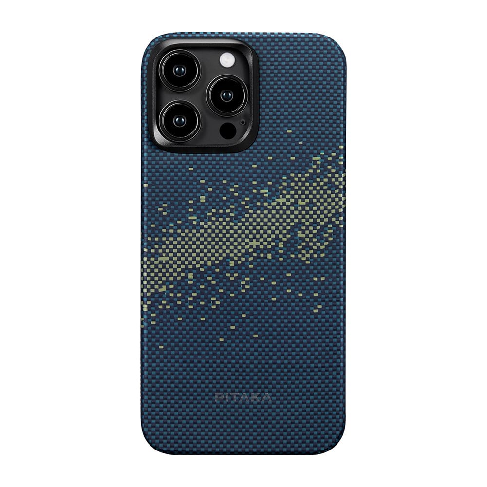 Apple iPhone 15 Pro Max Kılıf M-safe Şarj Özellikli Aramid Fiber Pitaka Tactile Woven Starpeak Serisi Milky Way Galaxy Kapak