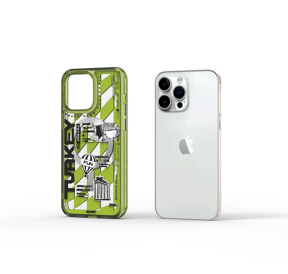 Apple iPhone 15 Pro Max Kılıf M-safe Şarj Özellikli Desenli Wiwu Turkey A Serisi Kapak