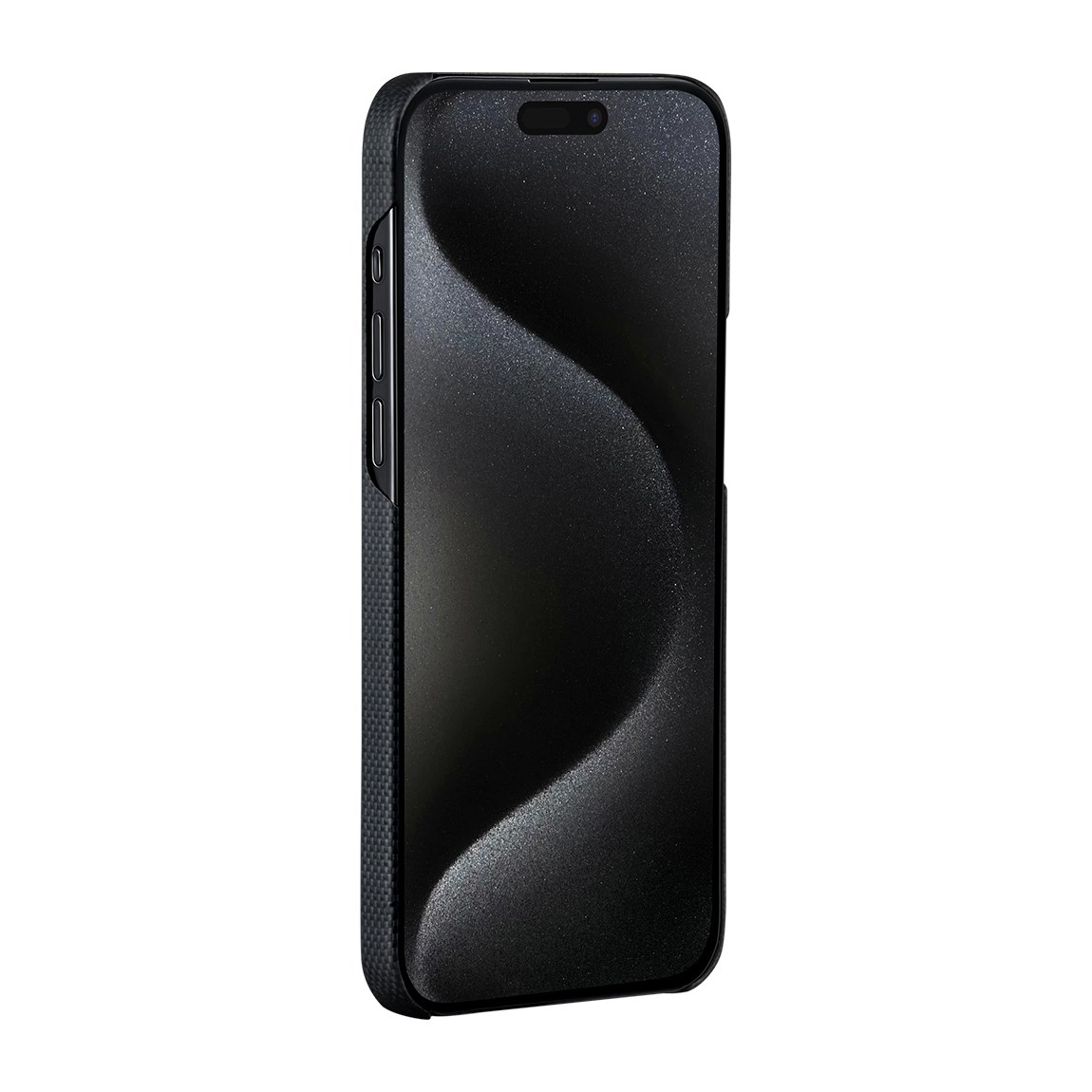 Apple iPhone 15 Pro Max Kılıf M-safe Şarj Özellikli Aramid Fiber Pitaka Tactile Woven Break The Line Kapak
