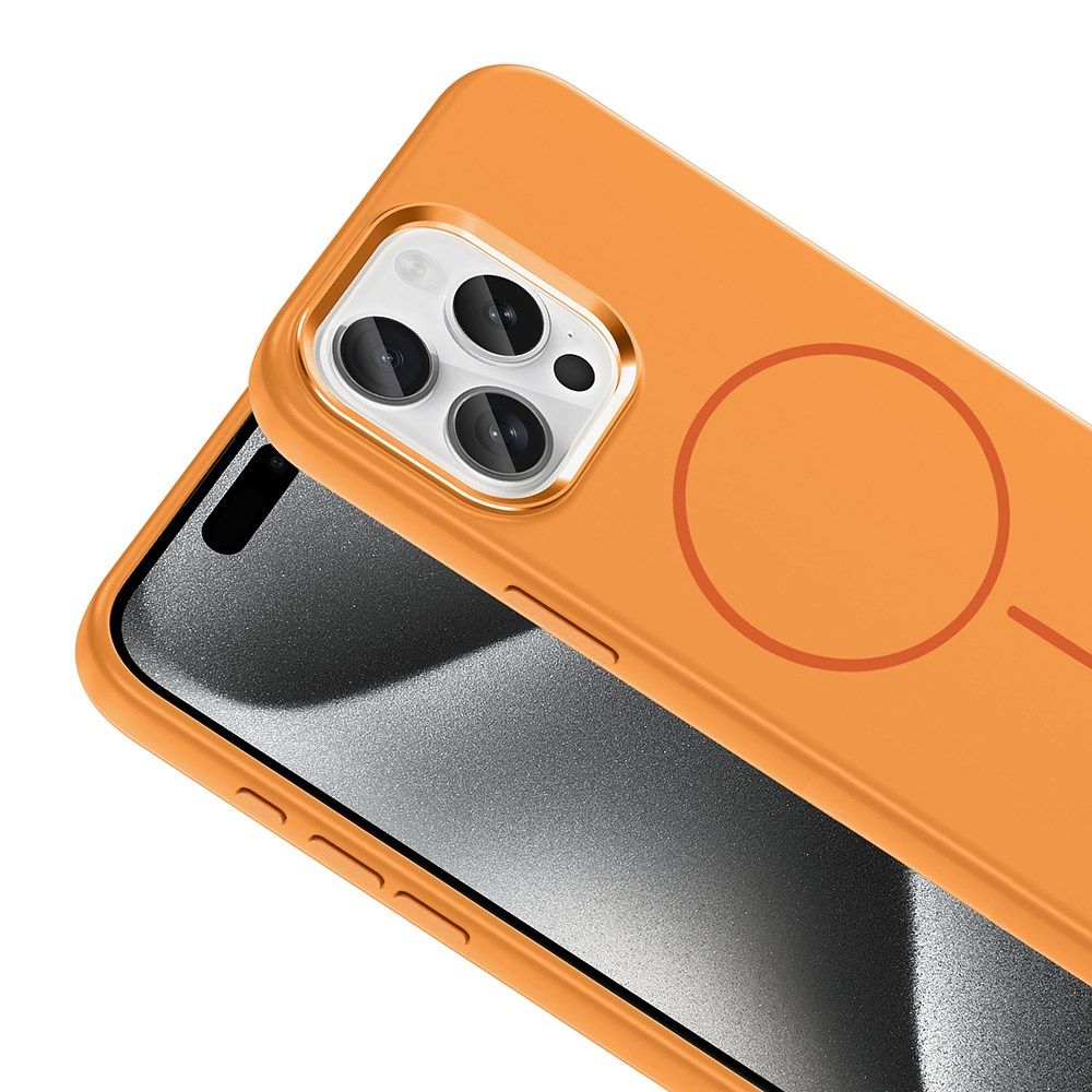 Apple iPhone 15 Pro Max Kılıf M-safe Şarj Özellikli Soft Pürüzsüz Yüzey Askı İpli Coehl Creme Kapak