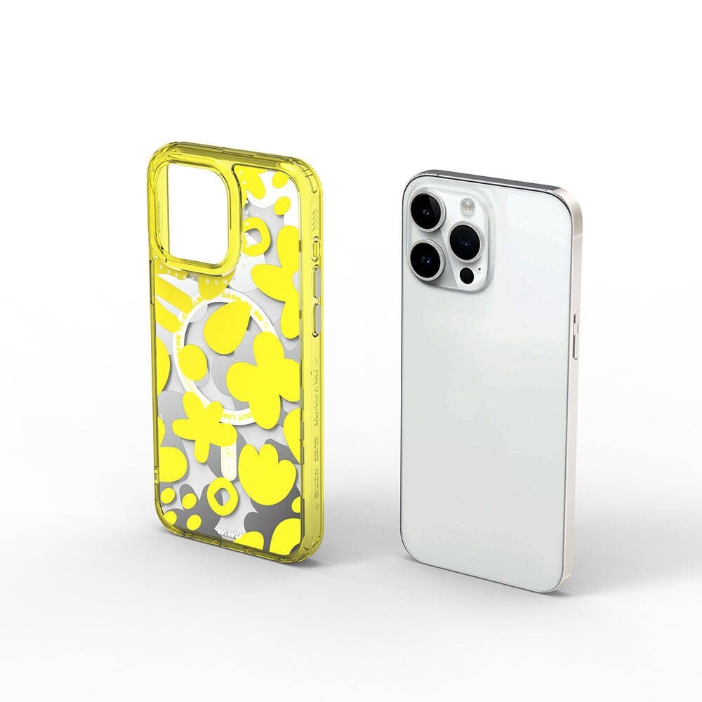 Apple iPhone 15 Pro Max Kılıf M-safe Şarj Özellikli Boya Desenli Wiwu Fluorescent G Serisi Kapak