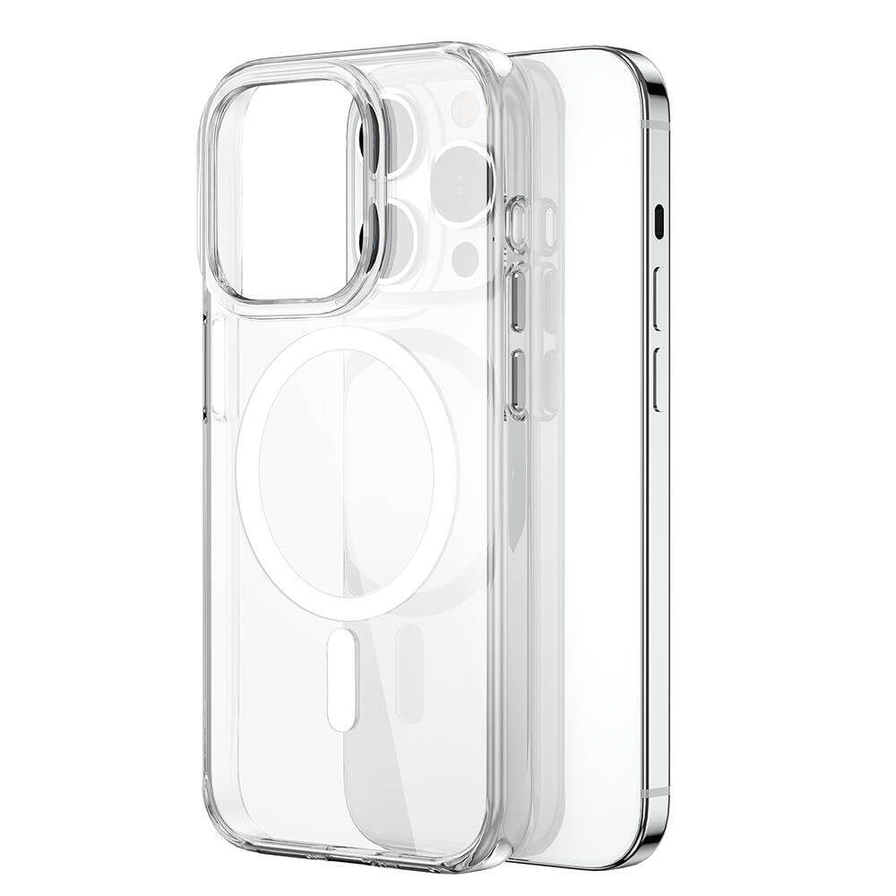 Apple iPhone 15 Pro Max Kılıf Wiwu BC-022 M-safe Şarj Özellikli Şeffaf Transparan Kapak