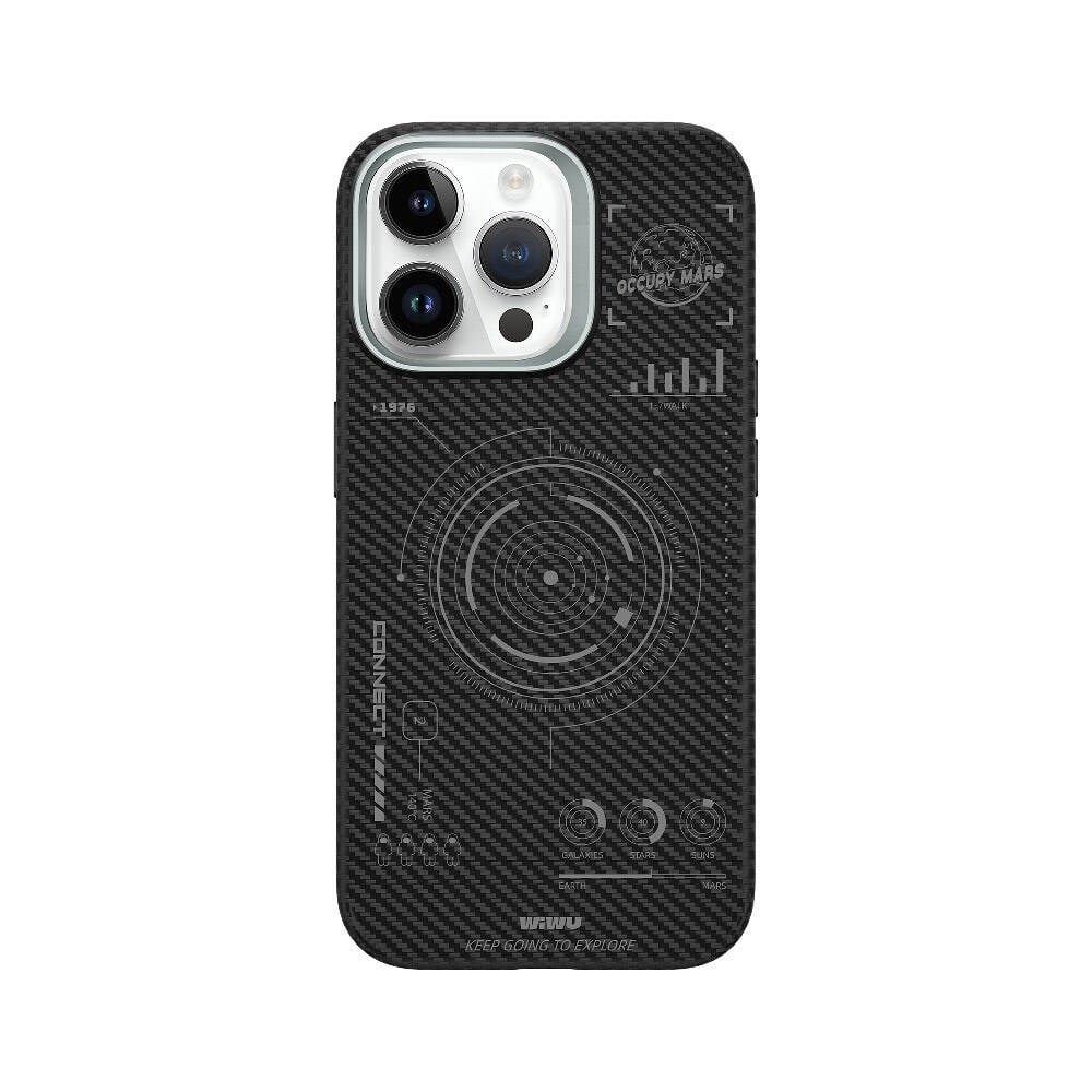 Apple iPhone 15 Pro Max Kılıf Wiwu HHX-016 Karbon Fiber 600D Mars Kapak