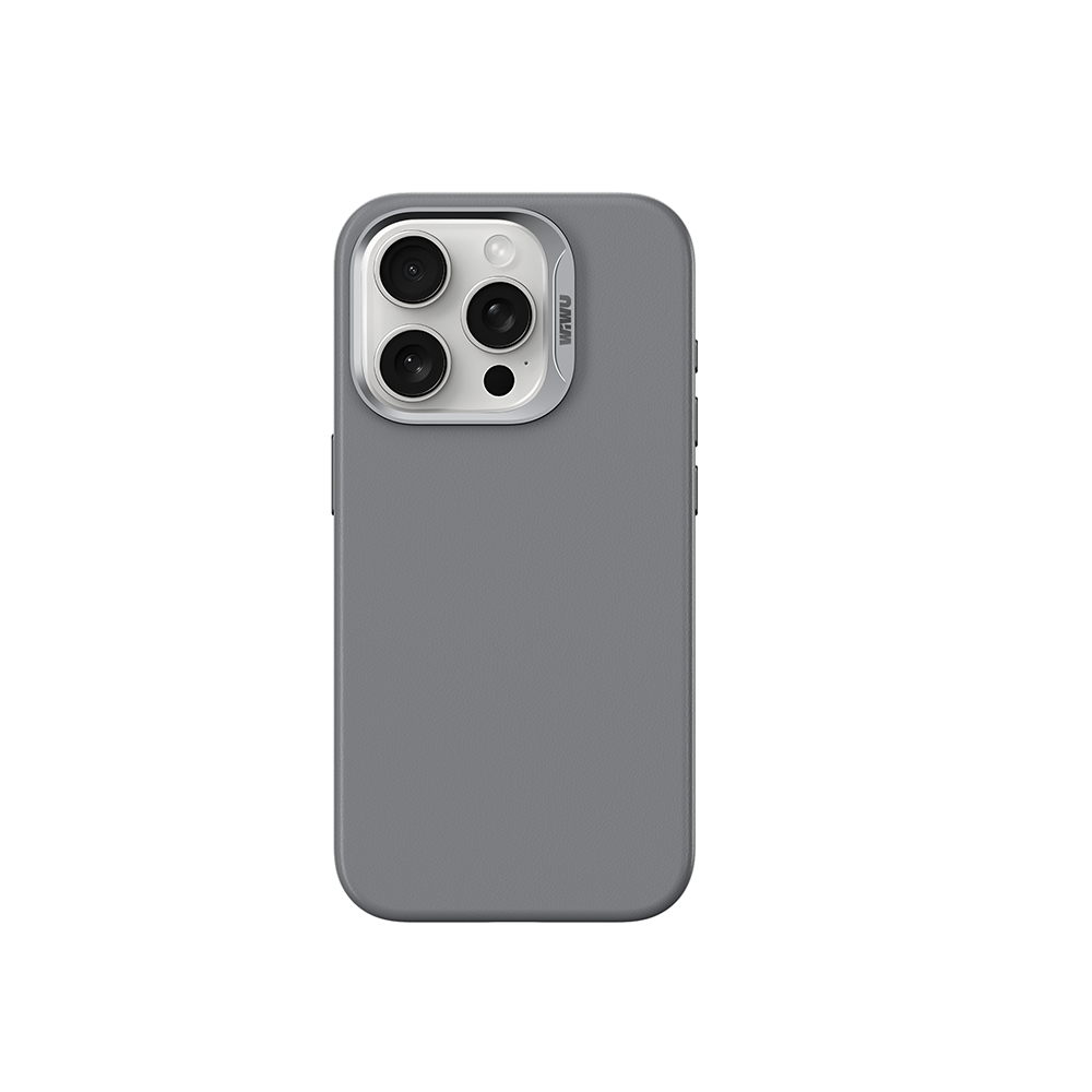 Apple iPhone 15 Pro Max Kılıf Wiwu SP-019 M-safe Şarj Özellikli Vegan Leather Deri Kapak