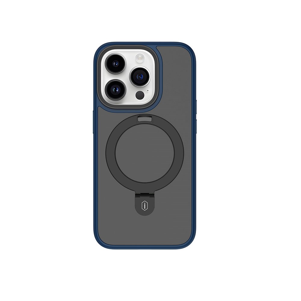 Apple iPhone 15 Pro Max Kılıf Wiwu ZMM-010 M-safe Şarj Özellikli Mat Arka Yüzey Standlı Kapak