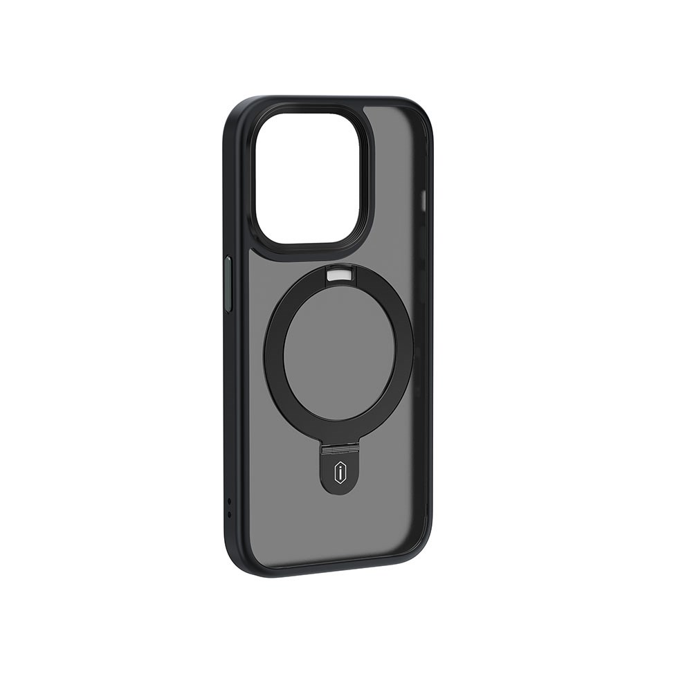 Apple iPhone 15 Pro Max Kılıf Wiwu ZMM-010 M-safe Şarj Özellikli Mat Arka Yüzey Standlı Kapak