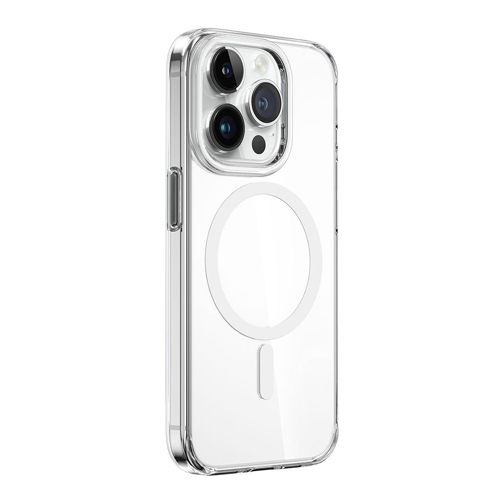 Apple iPhone 15 Pro Max Kılıf Wiwu ZYS-013 M-safe Şarj Özellikli Renkli Kamera Çerçeveli Şeffaf Jelly Kapak