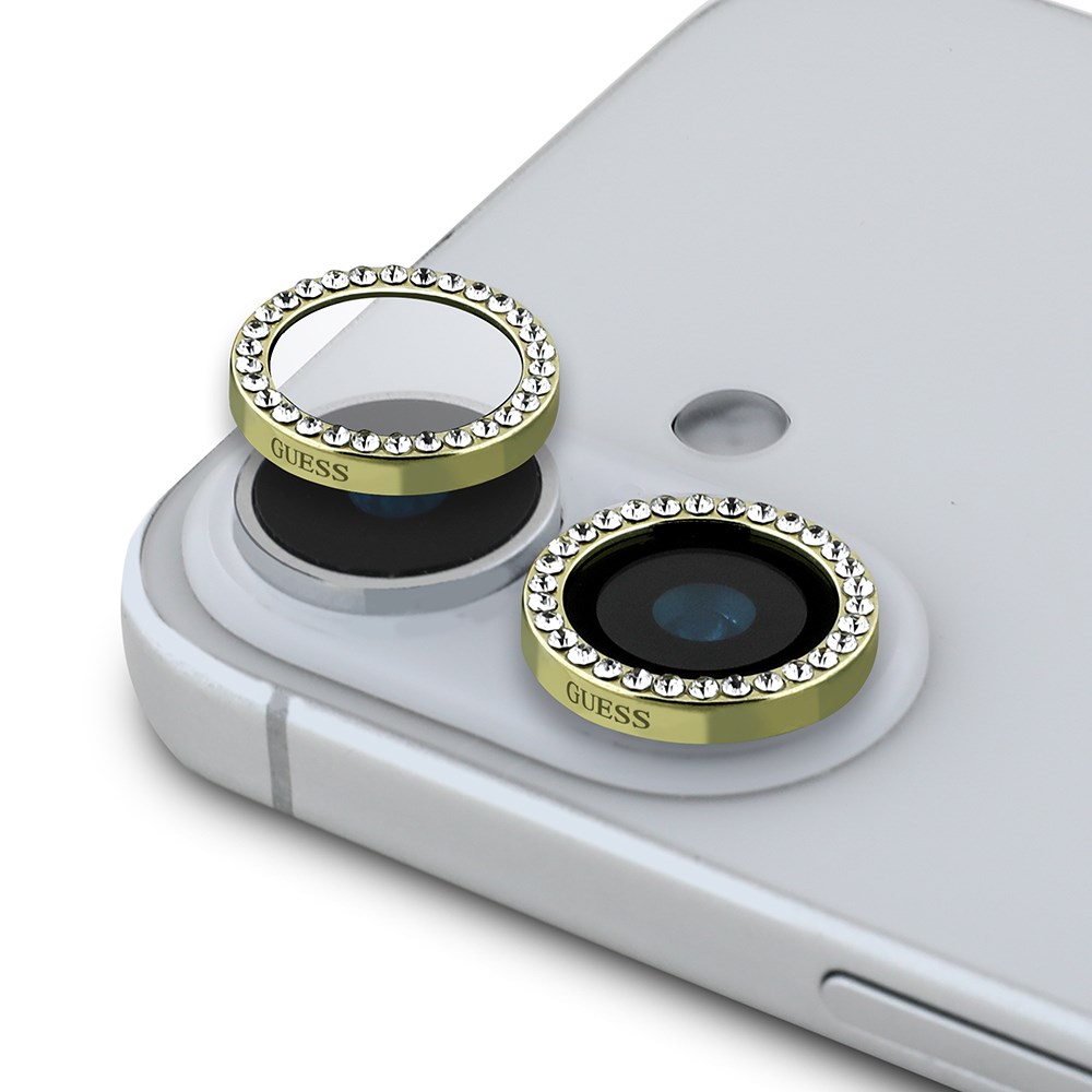 Apple iPhone 16 Guess Orjinal Lisanslı 3'lü Aksesuar Seti IML Baskılı Simli Glitter Kılıf + Ekran Koruyucu + Lens Koruyucu