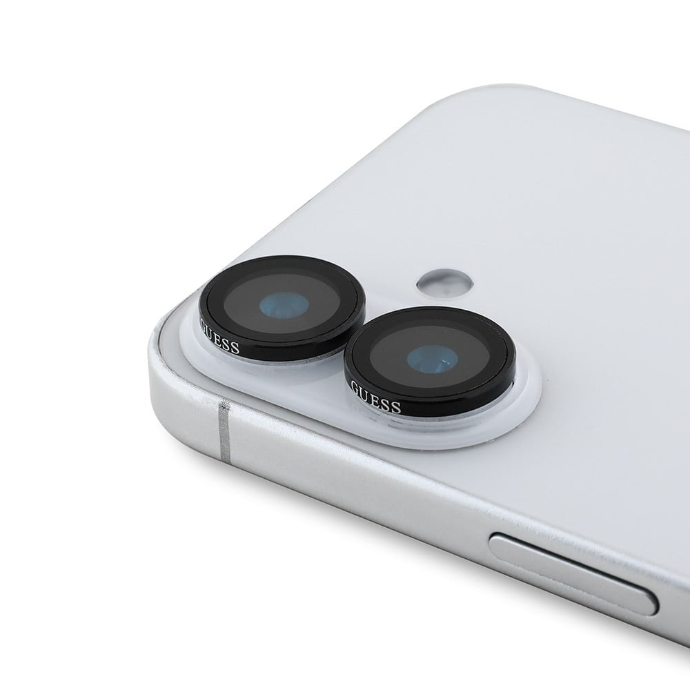 Apple iPhone 16 Guess Orjinal Lisanslı Metal Kamera Lens Koruyucu