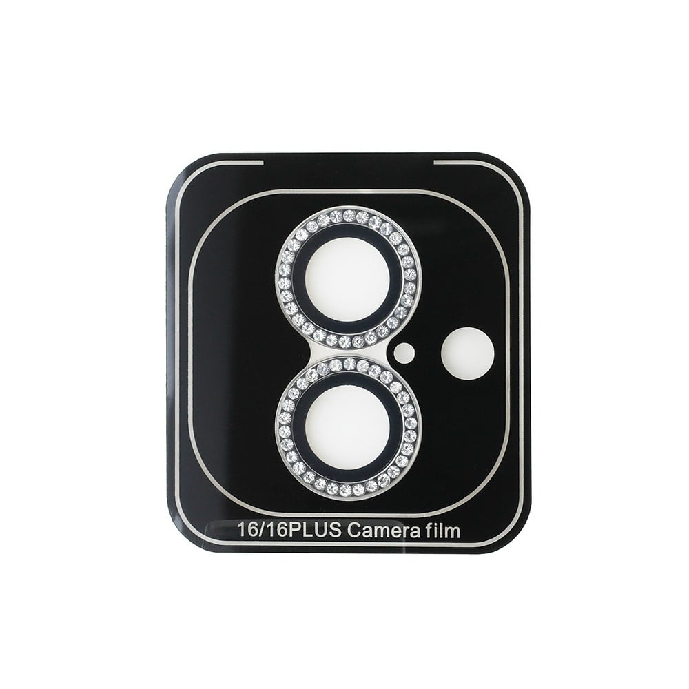 Apple iPhone 16 Guess Orjinal Lisanslı Rhinestone Ekran Koruyucu + Lens Koruyucu 2in1 Aksesuar Seti