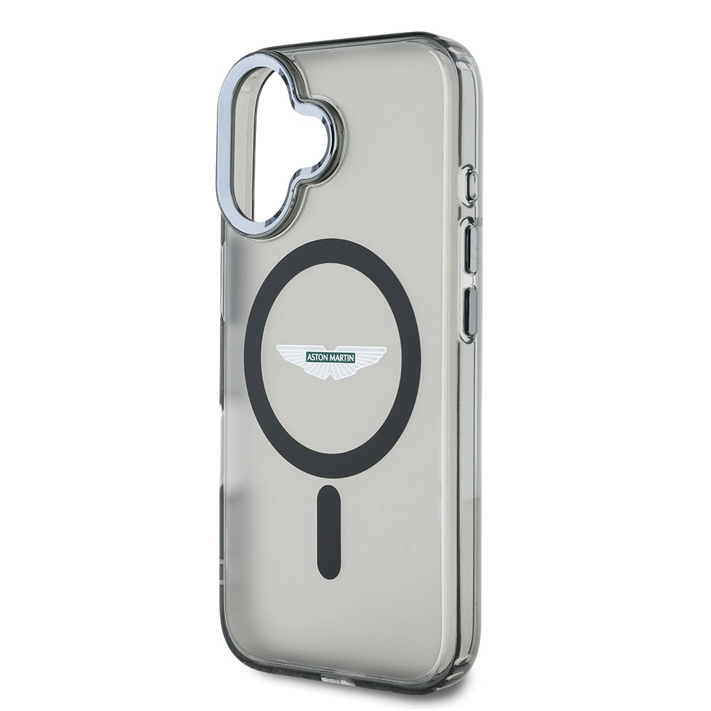 Apple iPhone 16 Kılıf Aston Martin Orjinal Lisanslı M-safe Şarj Özellikli IML Baskı Logolu Buzlu Kapak