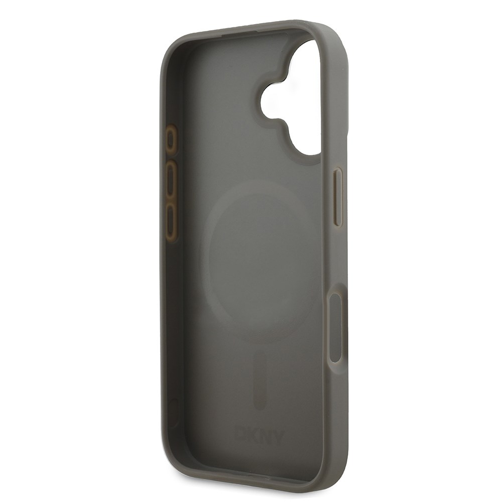 Apple iPhone 16 Kılıf DKNY Orjinal Lisanslı M-safe Şarj Özellikli 3D Yazılı Checkered Pattern Kapak