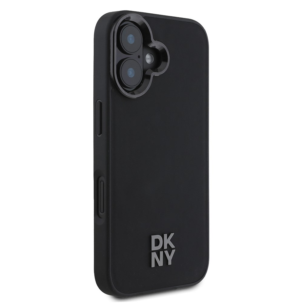 Apple iPhone 16 Kılıf DKNY Orjinal Lisanslı M-safe Şarj Özellikli Metal Logolu PU Deri Plain Kapak