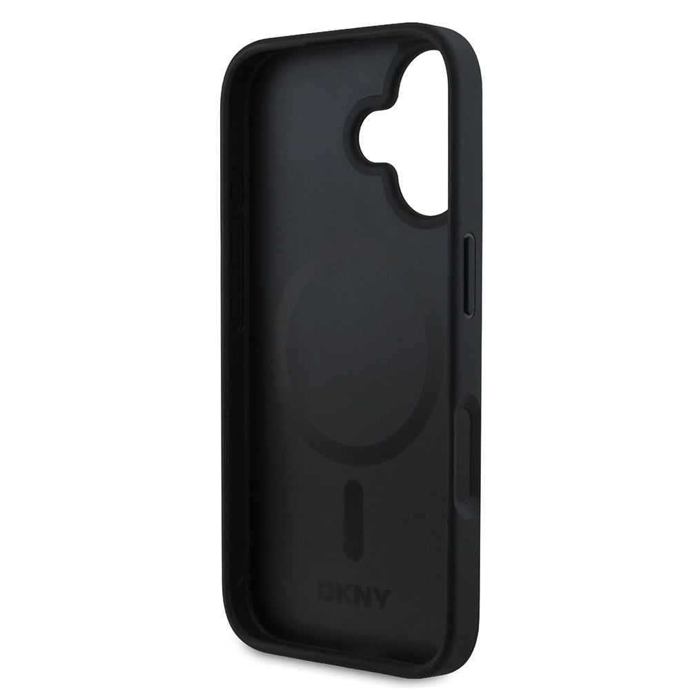 Apple iPhone 16 Kılıf DKNY Orjinal Lisanslı M-safe Şarj Özellikli 3D Yazılı Grid Pattern Kapak