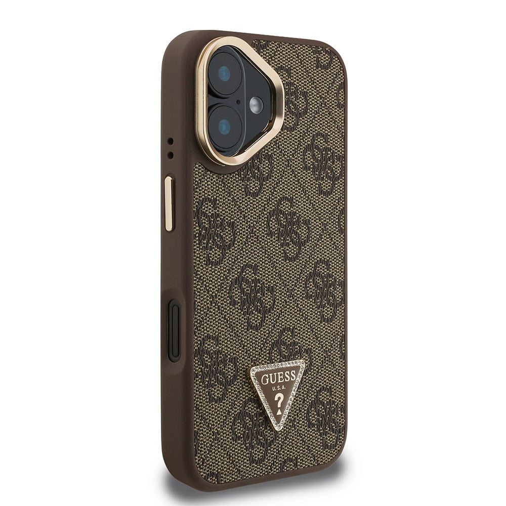 Apple iPhone 16 Kılıf Guess Orjinal Lisanslı 4G Büyük Metal Logolu Glitter Kapak