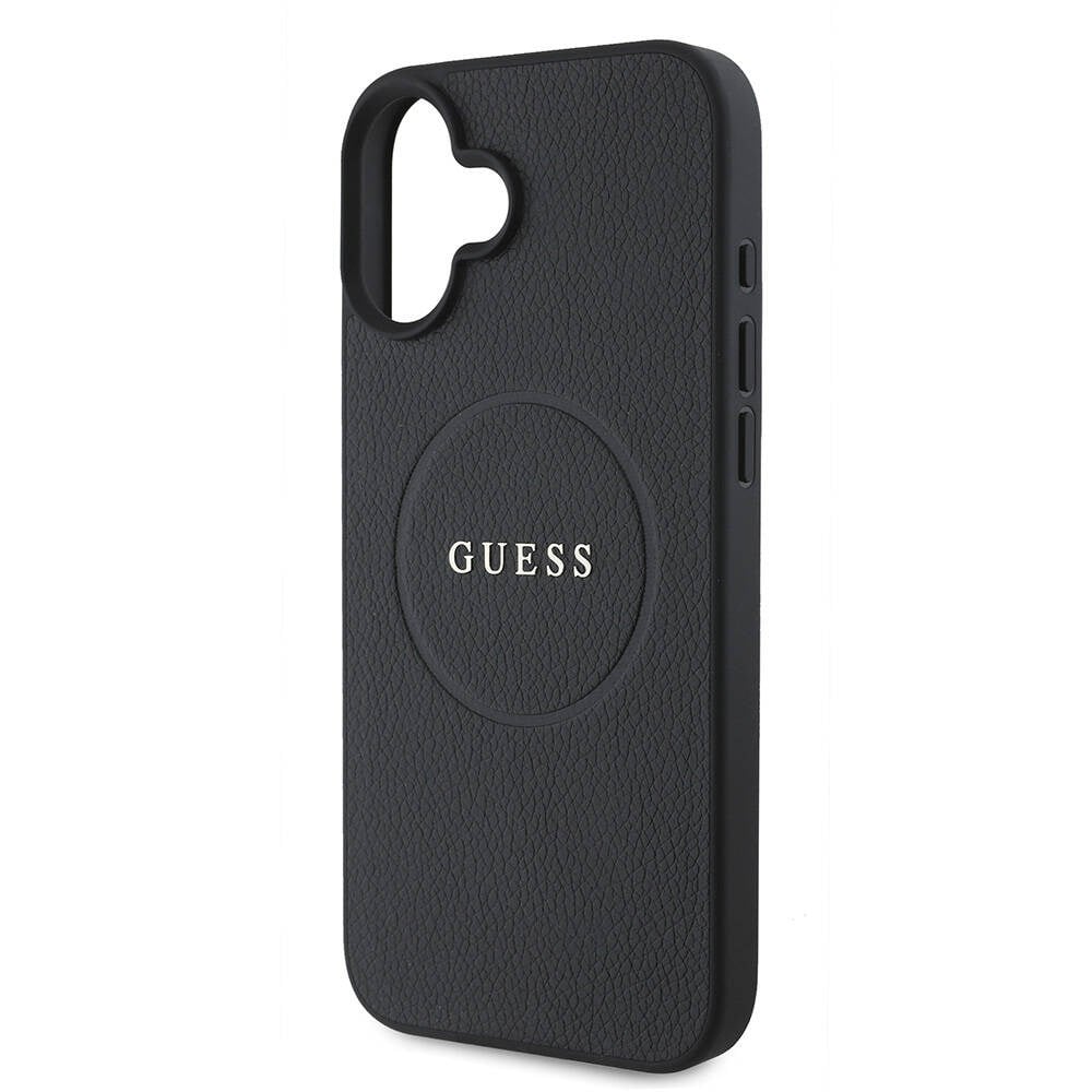 Apple iPhone 16 Kılıf Guess Orjinal Lisanslı M-safe Şarj Özellikli Yazı Logolu Grained Kapak