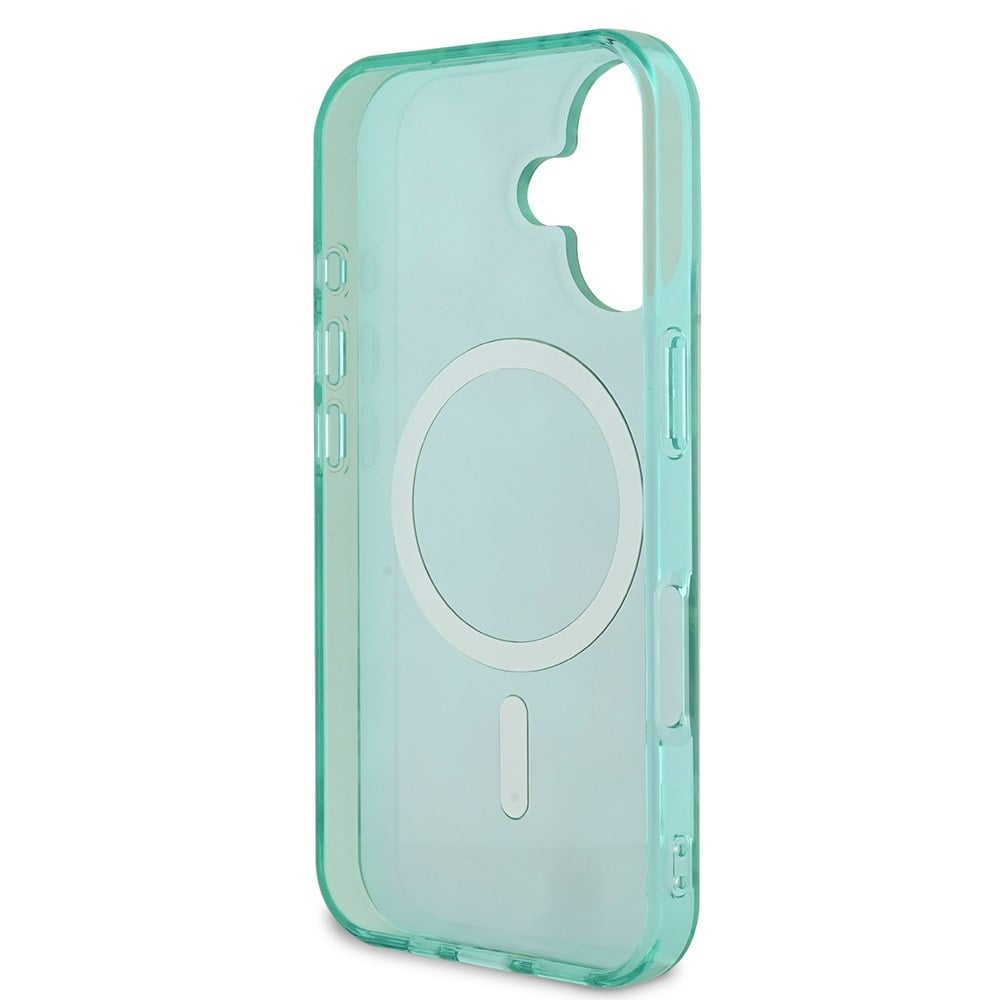 Apple iPhone 16 Kılıf Guess Orjinal Lisanslı M-safe Şarj Özellikli IML Baskılı Jungle Ring Kapak