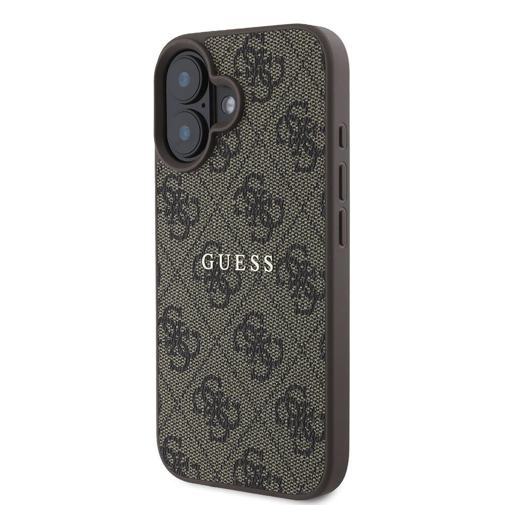 Apple iPhone 16 Kılıf Guess Orjinal Lisanslı M-safe Şarj Özellikli 4G Desenli Yazı Logolu Kapak
