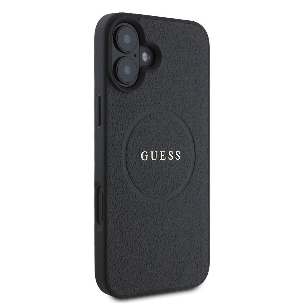 Apple iPhone 16 Kılıf Guess Orjinal Lisanslı M-safe Şarj Özellikli Yazı Logolu Grained Kapak