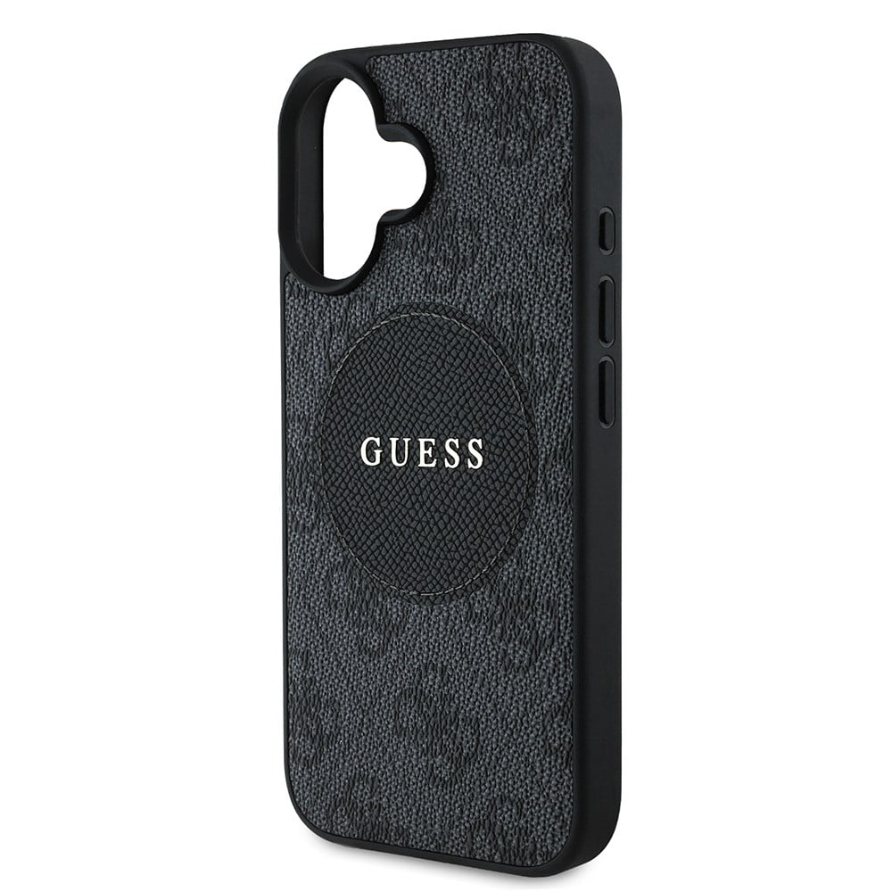 Apple iPhone 16 Kılıf Guess Orjinal Lisanslı M-safe Şarj Özellikli Yazı Logolu Circle Classic Kapak