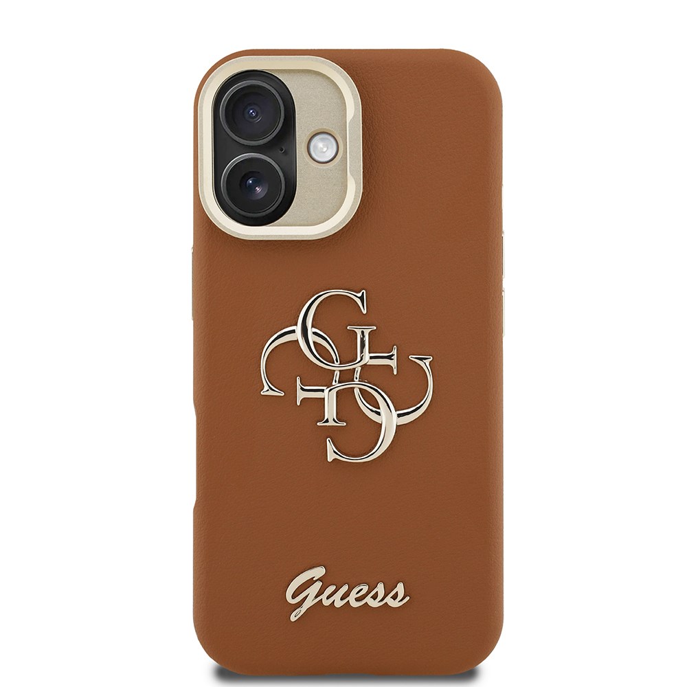 Apple iPhone 16 Kılıf Guess Orjinal Lisanslı Grained Yazı Logolu Kamera Standlı Kapak