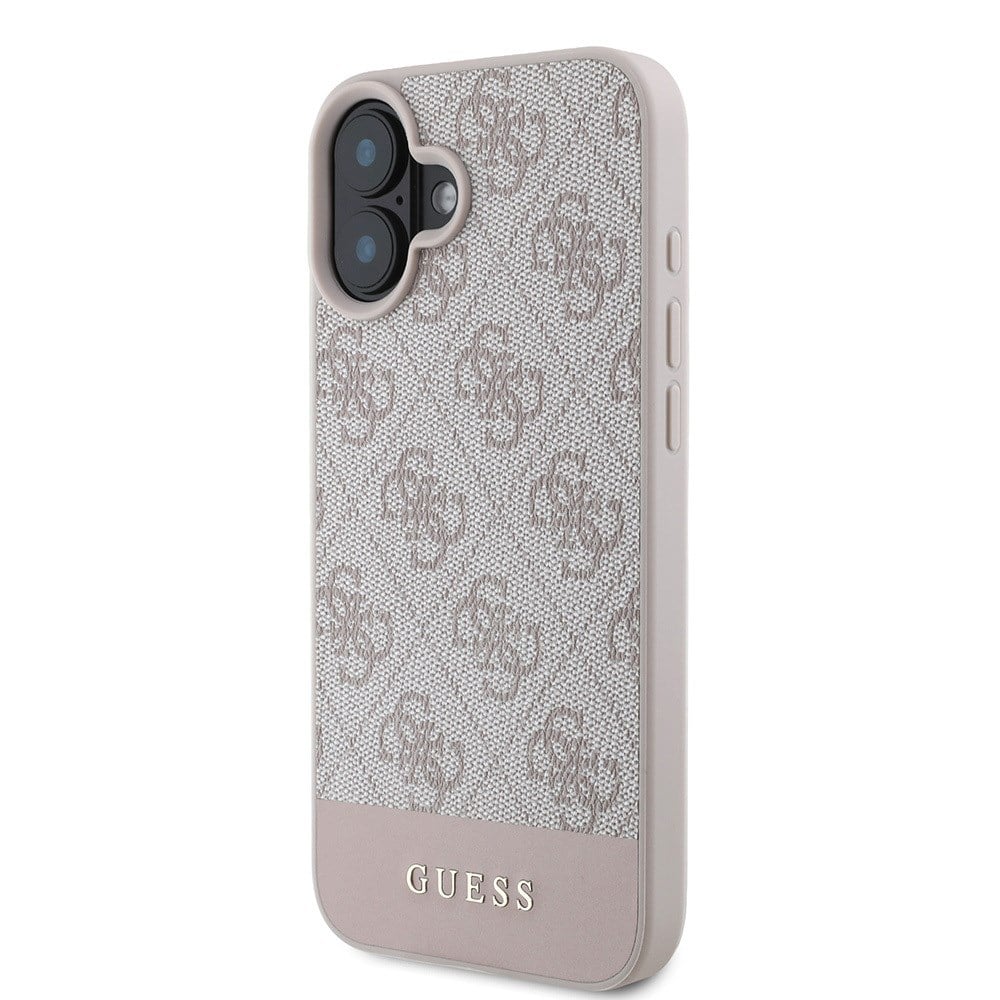 Apple iPhone 16 Kılıf Guess Orjinal Lisanslı PU Deri Şerit Logo Dizaynlı Kapak
