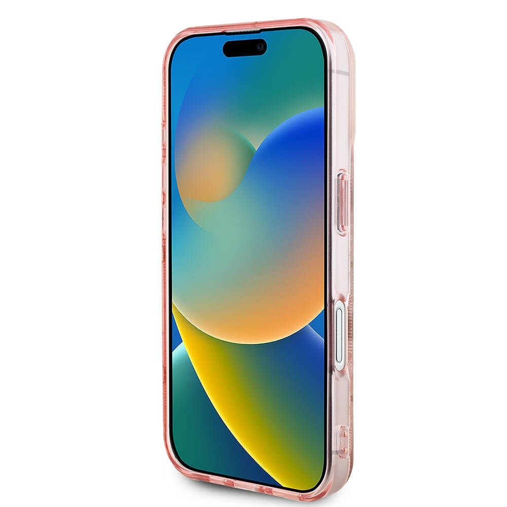 Apple iPhone 16 Kılıf Guess Orjinal Lisanslı M-safe Şarj Özellikli 4G Desenli IML Yazı Logolu Peony Kapak