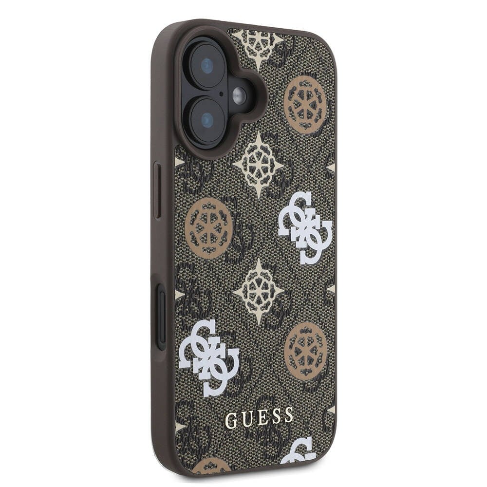 Apple iPhone 16 Kılıf Guess Orjinal Lisanslı M-safe Şarj Özellikli 4G Desenli Yazı Logolu Peony Kapak