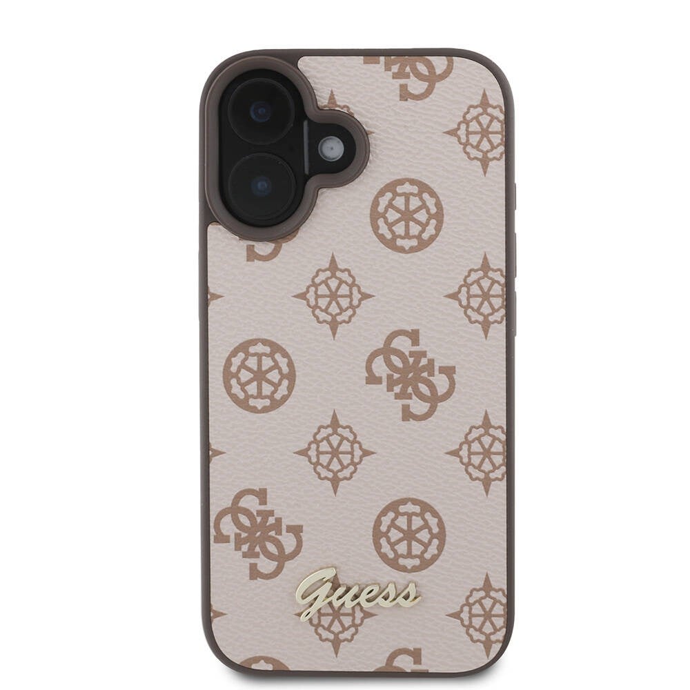Apple iPhone 16 Kılıf Guess Orjinal Lisanslı M-safe Şarj Özellikli Yazı Logolu Peony Kapak