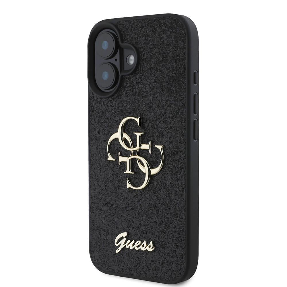 Apple iPhone 16 Kılıf Guess Orjinal Lisanslı M-safe Şarj Özellikli PU Deri Şerit Logo Dizaynlı Kapak
