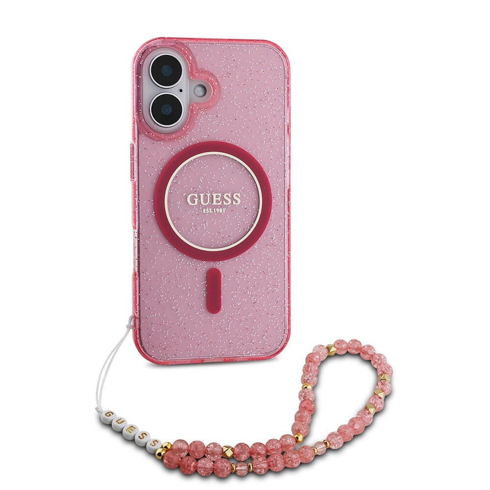 Apple iPhone 16 Kılıf Guess Orjinal Lisanslı Grained Yazı Logolu Kamera Standlı Kapak