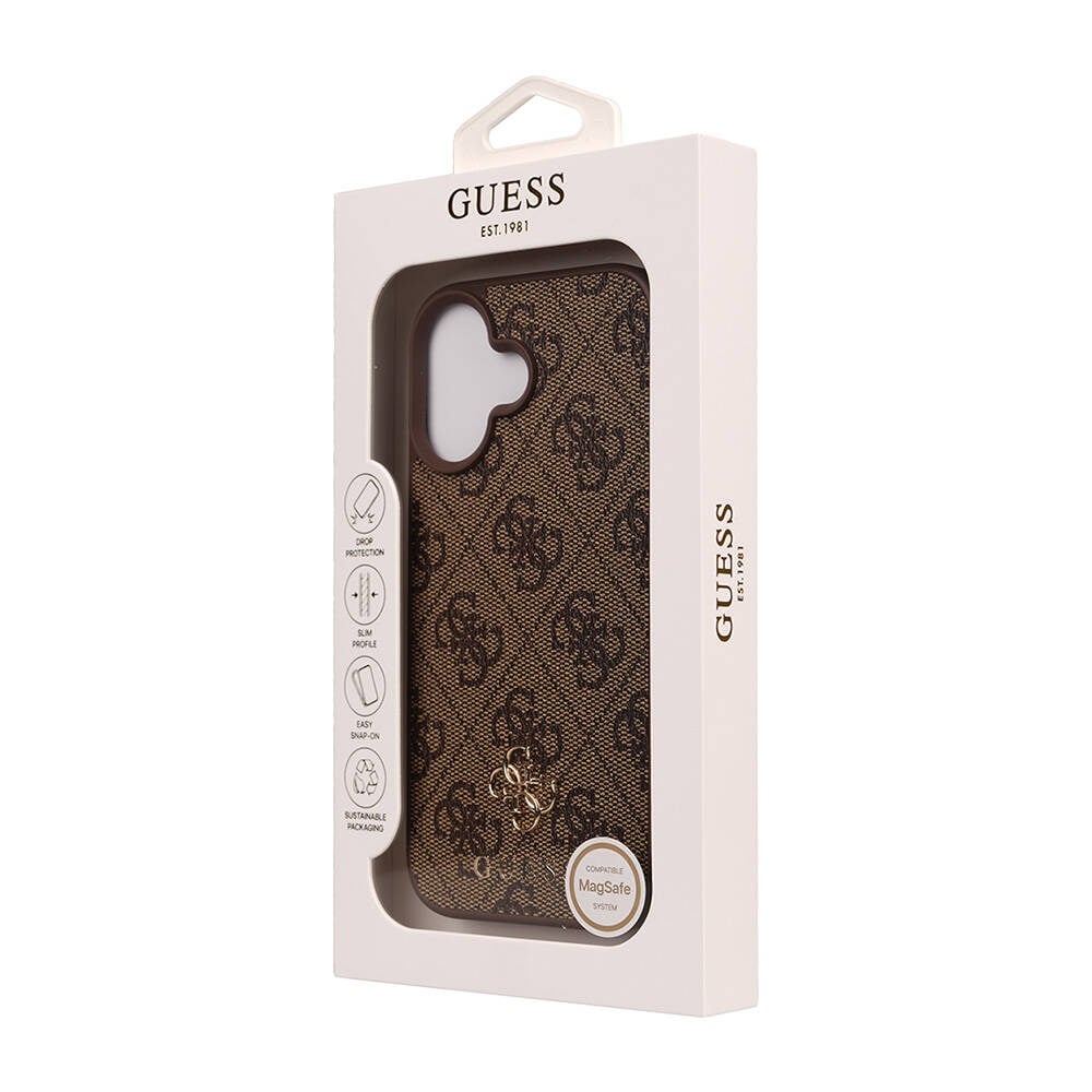 Apple iPhone 16 Kılıf Guess Orjinal Lisanslı M-safe Şarj Özellikli Small 4G Classic Kapak