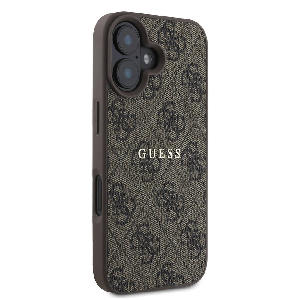 Apple iPhone 16 Kılıf Guess Orjinal Lisanslı M-safe Şarj Özellikli 4G Desenli Yazı Logolu Kapak