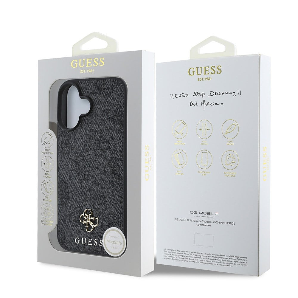 Apple iPhone 16 Kılıf Guess Orjinal Lisanslı M-safe Şarj Özellikli Small 4G Classic Kapak