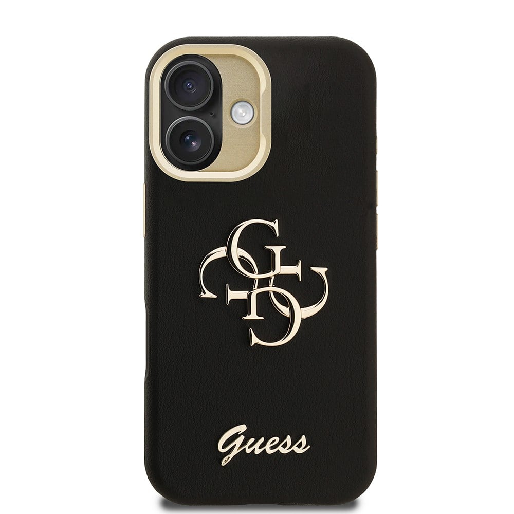 Apple iPhone 16 Kılıf Guess Orjinal Lisanslı Grained Yazı Logolu Kamera Standlı Kapak