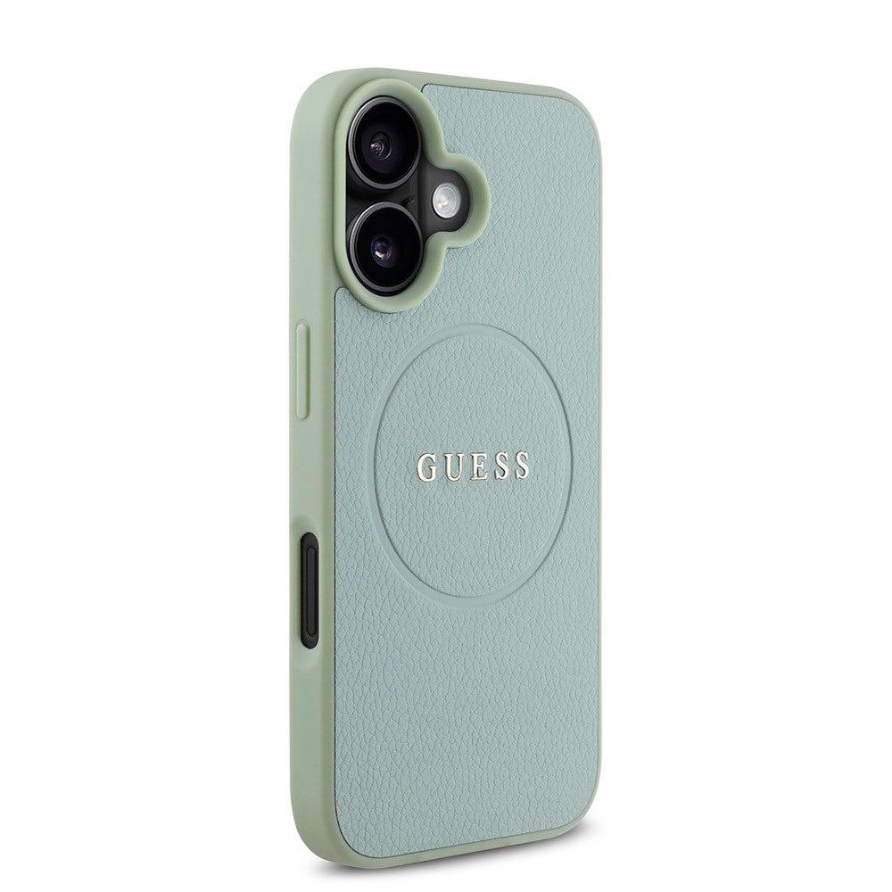 Apple iPhone 16 Kılıf Guess Orjinal Lisanslı M-safe Şarj Özellikli Yazı Logolu Grained Kapak