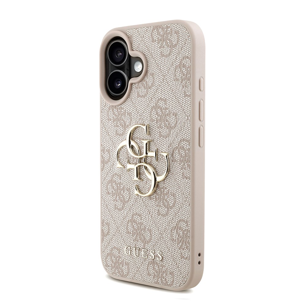 Apple iPhone 16 Kılıf Guess Orjinal Lisanslı PU Deri Bilek Askı İpli Metal Büyük 4G ve Yazı Logolu Kapak