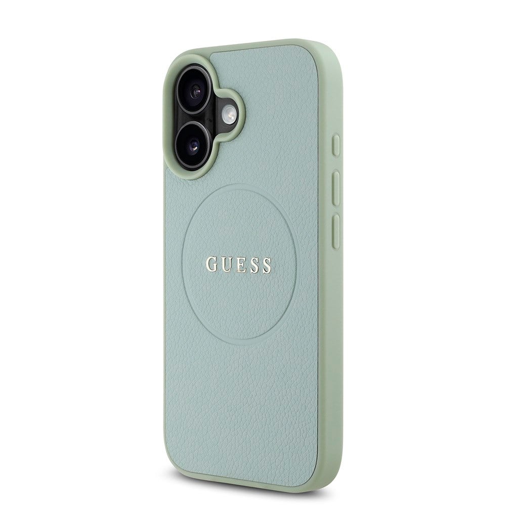 Apple iPhone 16 Kılıf Guess Orjinal Lisanslı M-safe Şarj Özellikli Yazı Logolu Grained Kapak