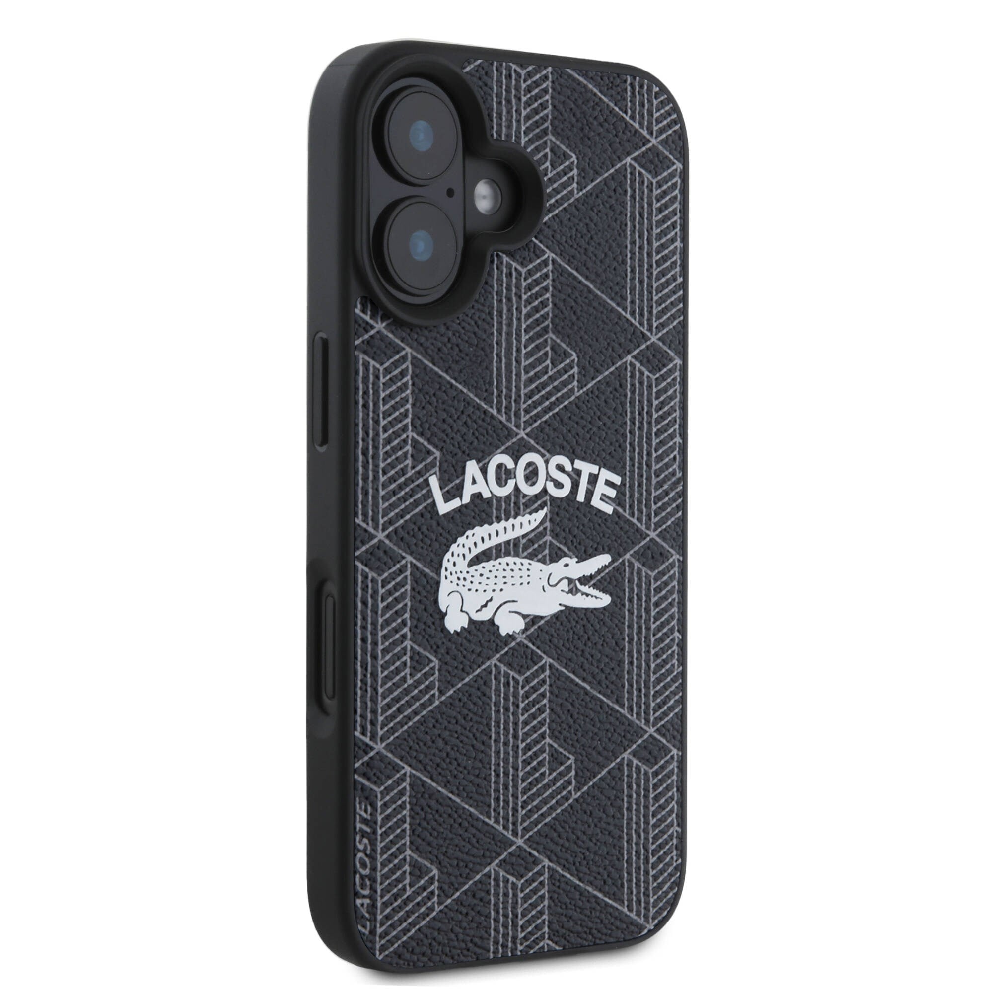 Apple iPhone 16 Kılıf Lacoste Orjinal Lisanslı M-safe Şarj Özellikli Mono Vintage Logo Kapak