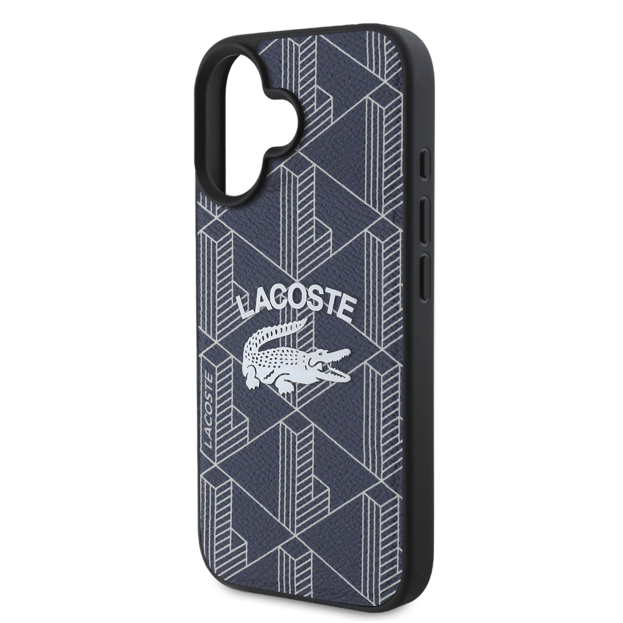 Apple iPhone 16 Kılıf Lacoste Orjinal Lisanslı M-safe Şarj Özellikli Mono Vintage Logo Kapak