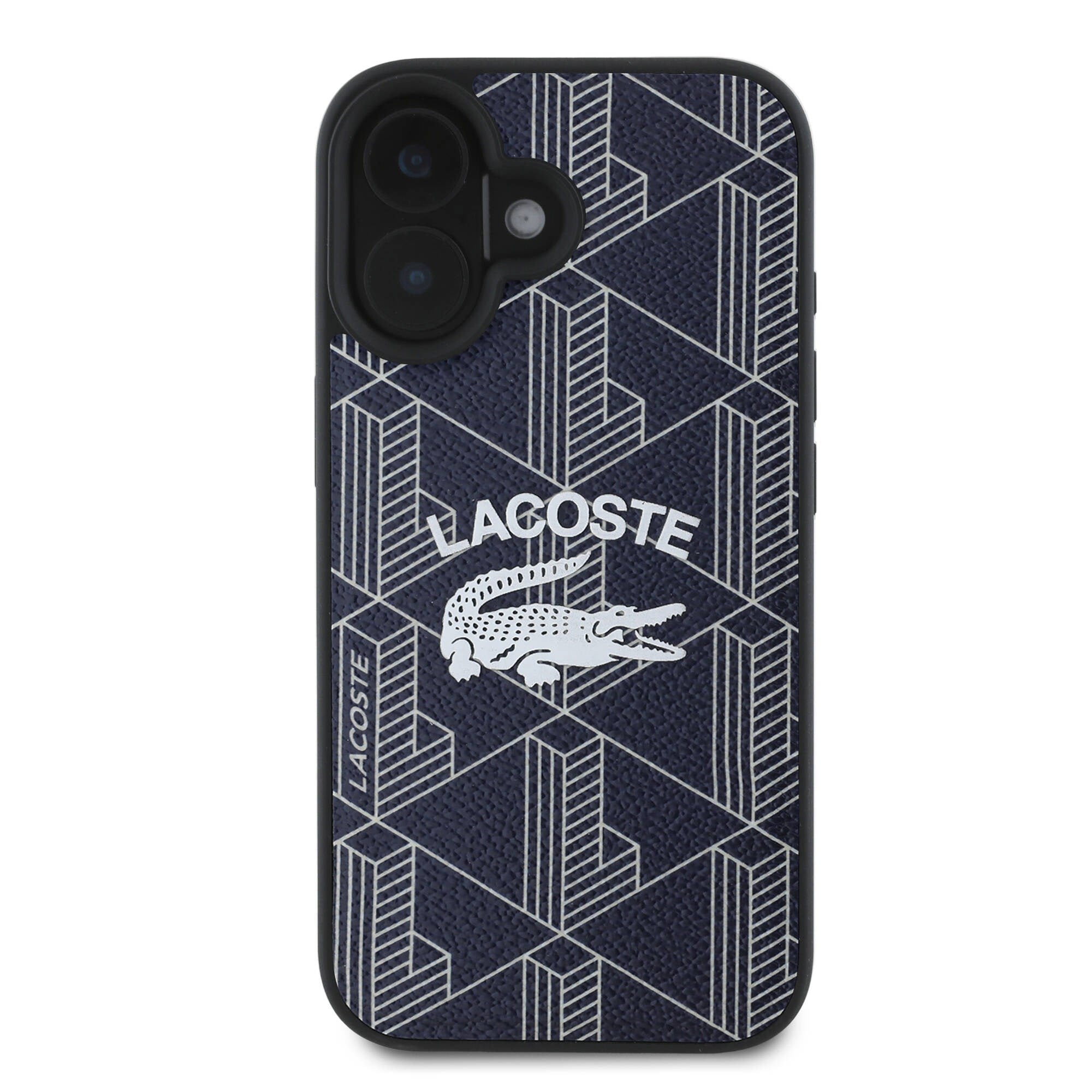 Apple iPhone 16 Kılıf Lacoste Orjinal Lisanslı M-safe Şarj Özellikli Mono Vintage Logo Kapak