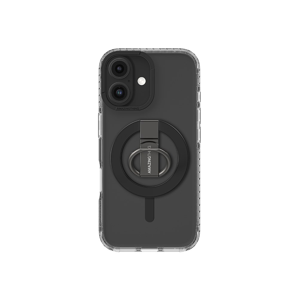 Apple iPhone 16 Kılıf M-safe Şarj Özellikli Yüzük Standlı Amazingthing Titan Pro Serisi Kapak