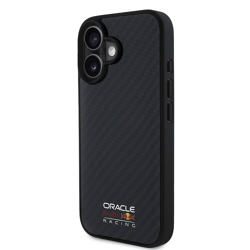 Apple iPhone 16 Kılıf Redbull Orjinal Lisanslı M-safe Şarj Özellikli Karbon Fiber Tasarımlı Parlayan Logolu Kapak